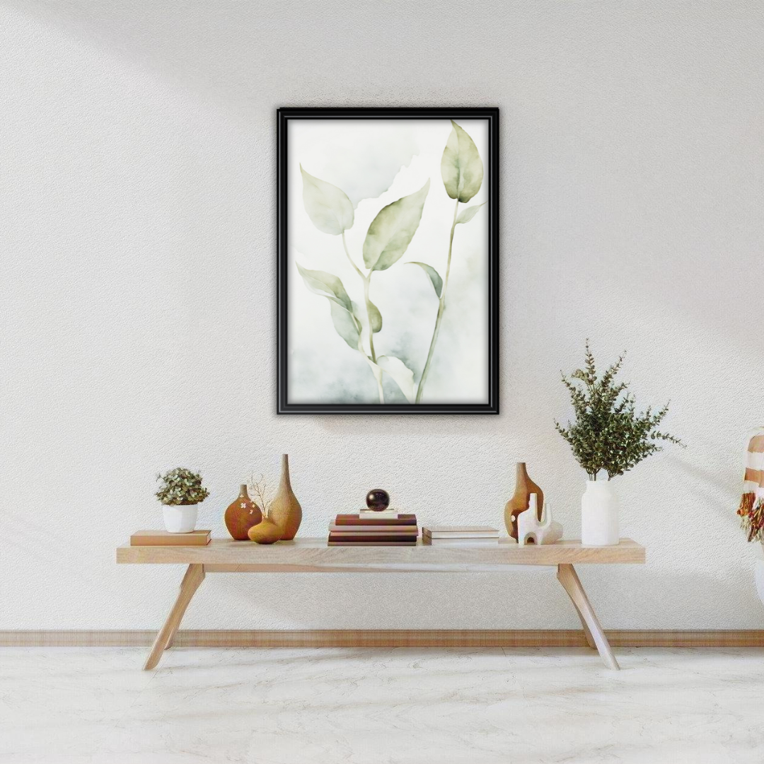 Digital botanical print on a cloudy background—calming and elegant for home or office.