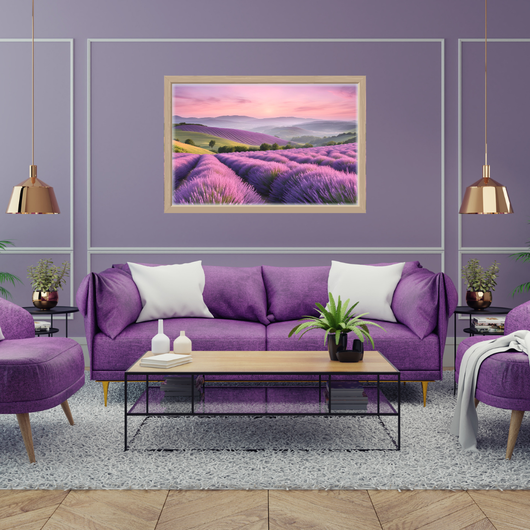 Lavender Bliss Landscape Digital Wall Art Prints