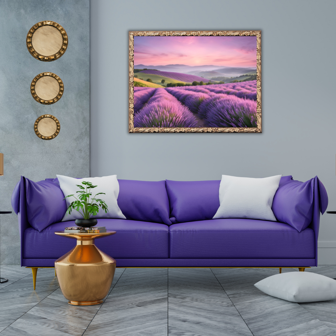 Lavender Bliss Landscape Digital Wall Art Prints