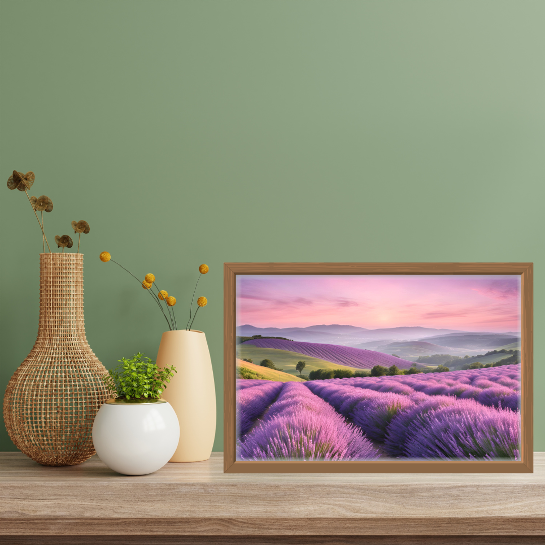 Lavender Bliss Landscape Digital Wall Art Prints