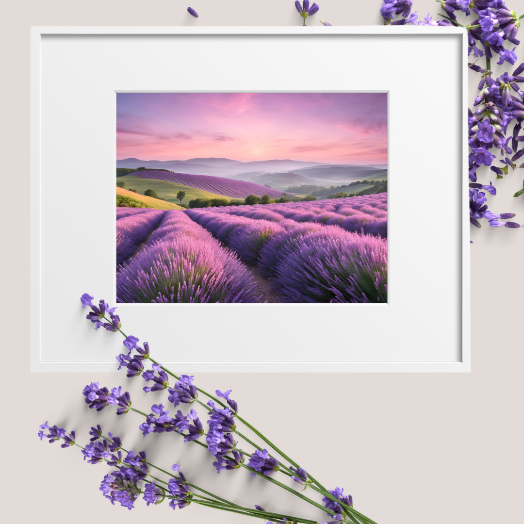 Lavender Bliss Landscape Digital Wall Art Prints
