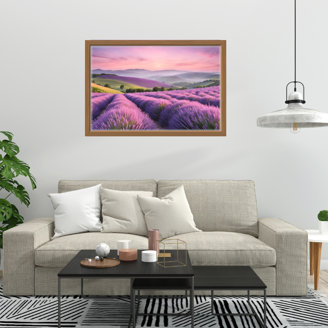 Lavender Bliss Landscape Digital Wall Art Prints
