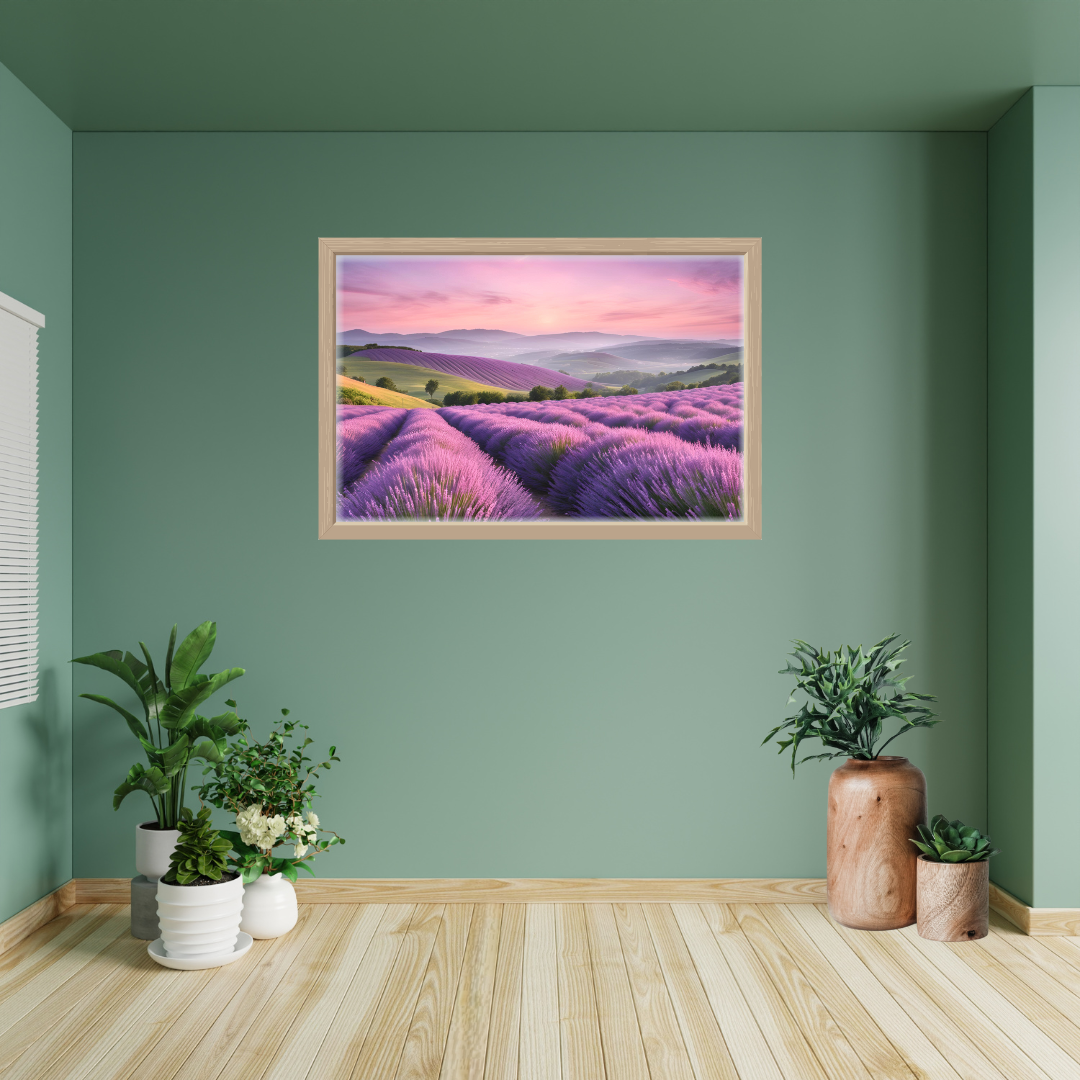 Lavender Bliss Landscape Digital Wall Art Prints