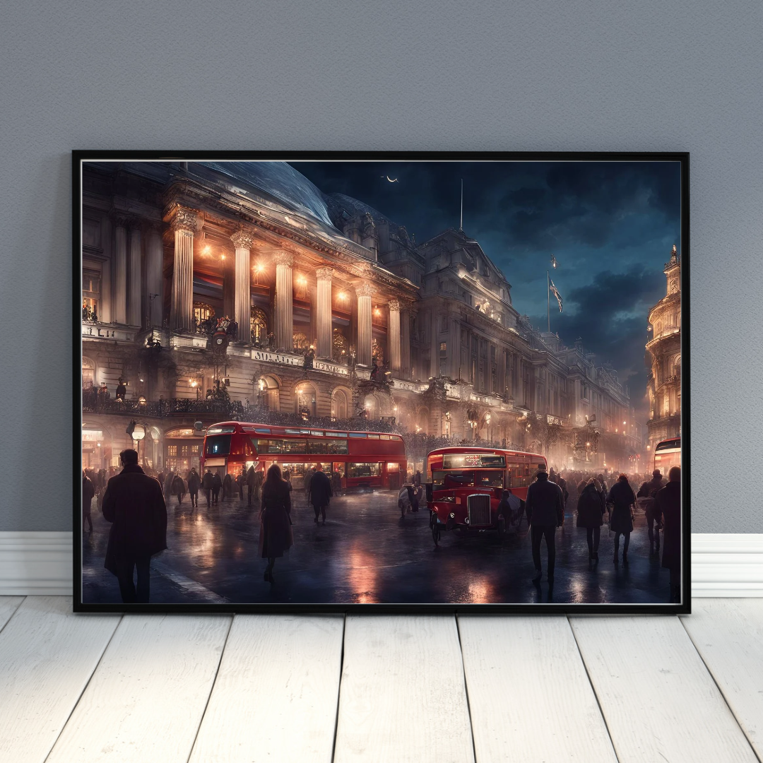 Red Routes of London Cityscape Digital Wall Art Prints