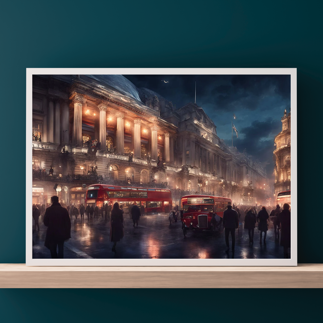Red Routes of London Cityscape Digital Wall Art Prints