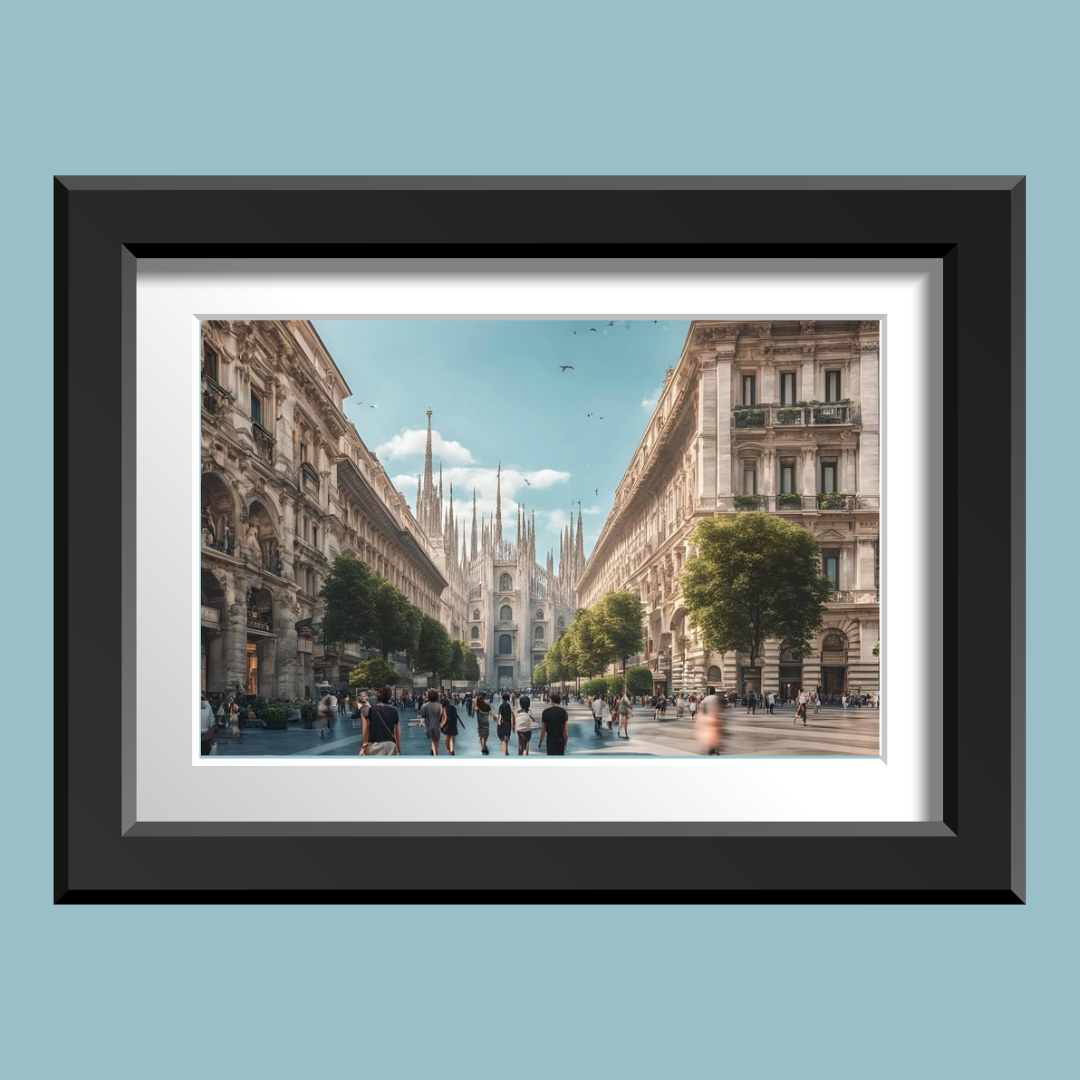 Duomo of Milan Cityscape Digital Wall Art Prints