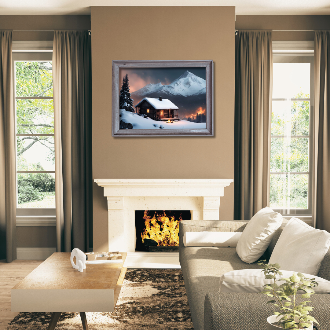 Snowy Mountain Landscape Digital Wall Art Prints