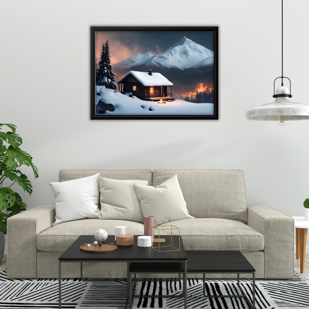 Snowy Mountain Landscape Digital Wall Art Prints