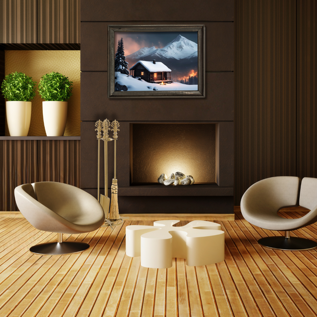 Snowy Mountain Landscape Digital Wall Art Prints