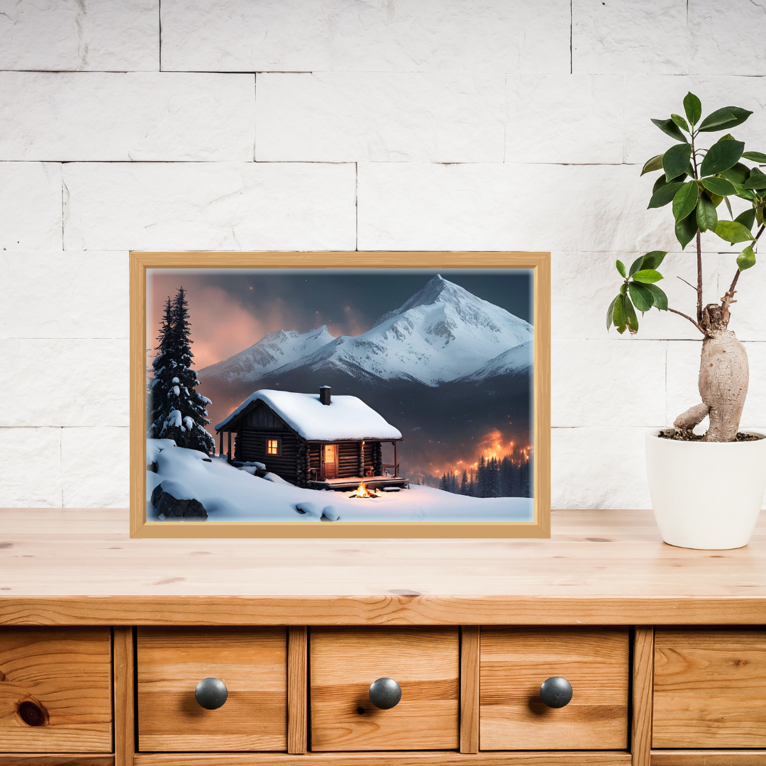 Snowy Mountain Landscape Digital Wall Art Prints