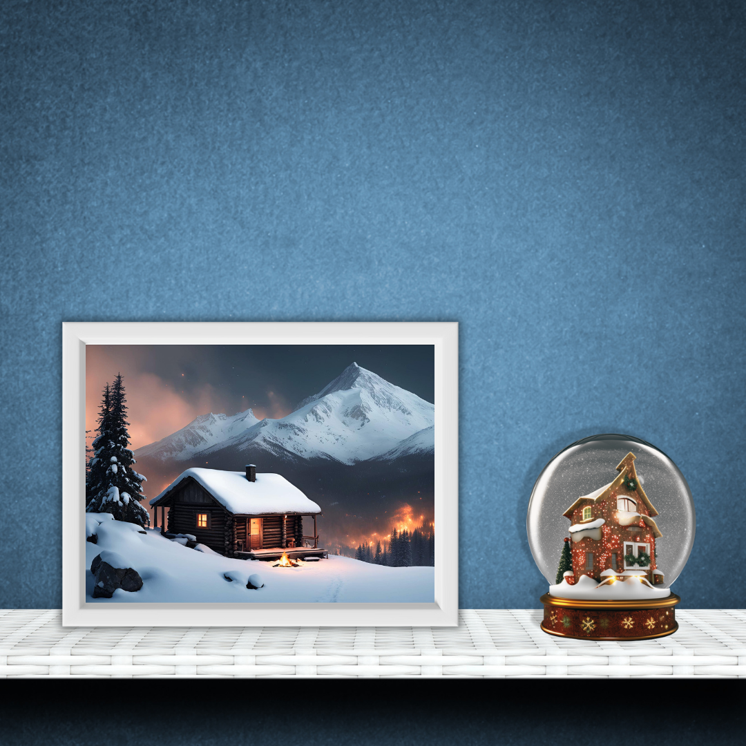 Snowy Mountain Landscape Digital Wall Art Prints