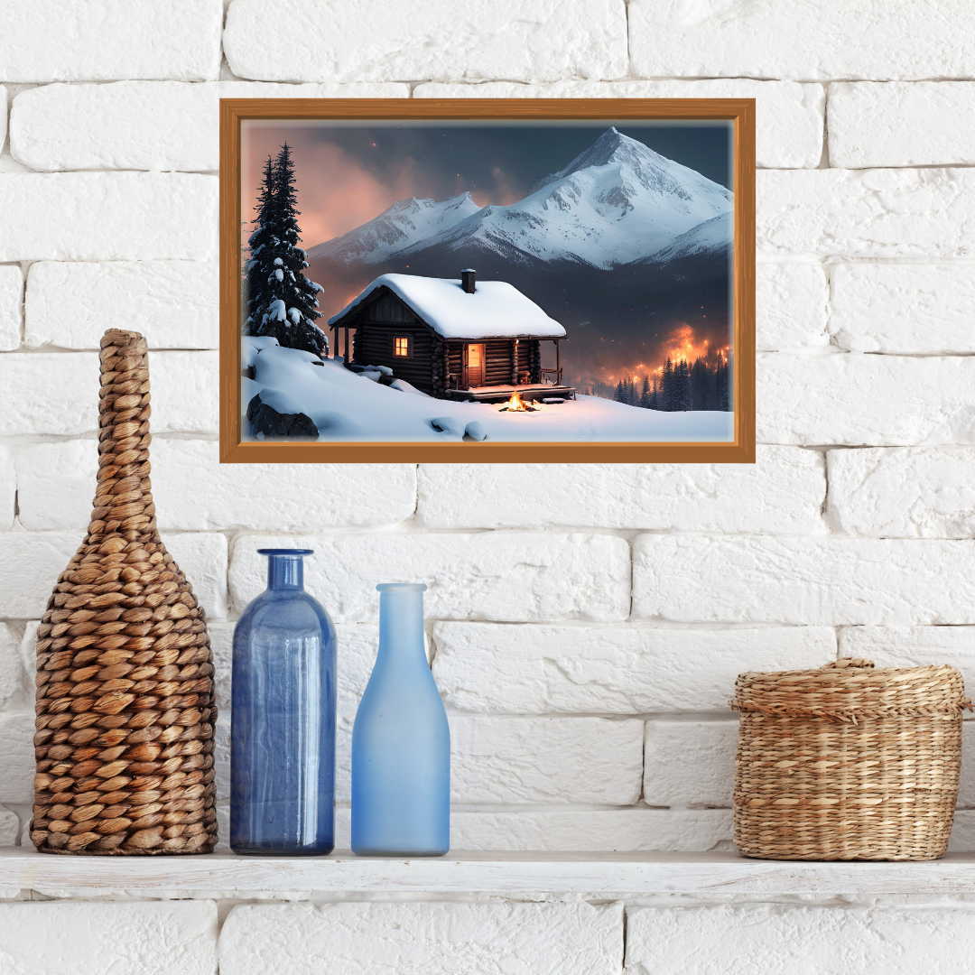 Snowy Mountain Landscape Digital Wall Art Prints