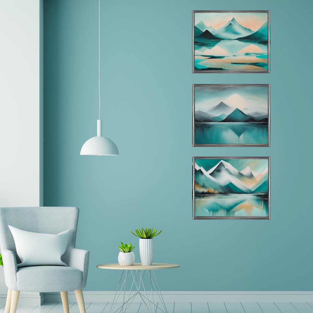 Abstract Mountain-Lake Digital Wall Art Prints