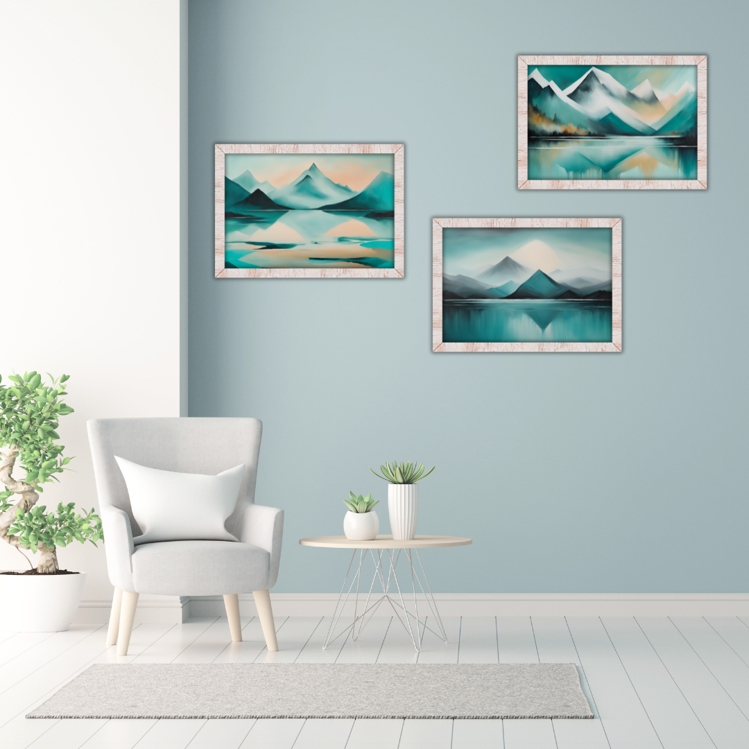 Abstract Mountain-Lake Digital Wall Art Prints