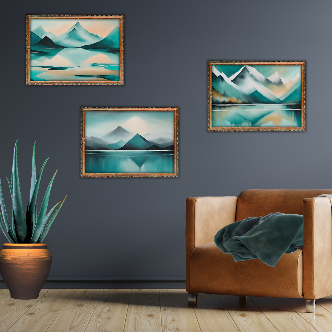 Abstract Mountain-Lake Digital Wall Art Prints