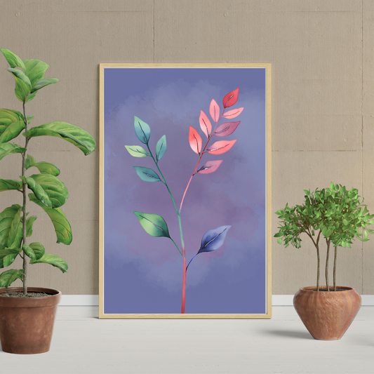 Botanical on Purple Digital Wall Art Prints
