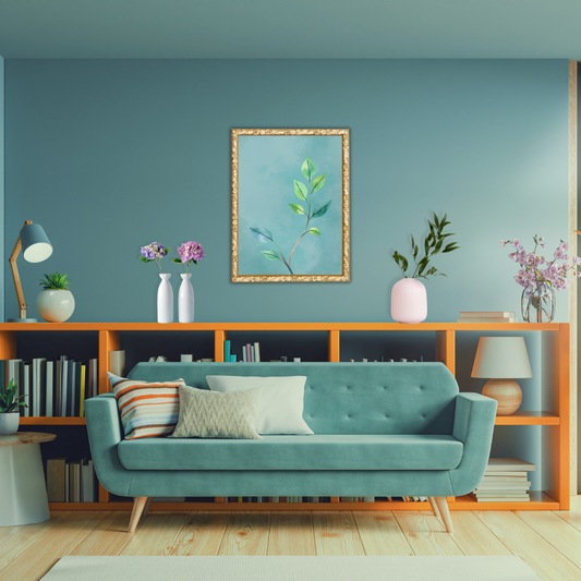 Botanical on Teal Digital Wall Art Prints
