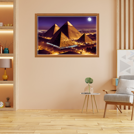 Cairo and The Pyramids Cityscape Digital Wall Art Prints
