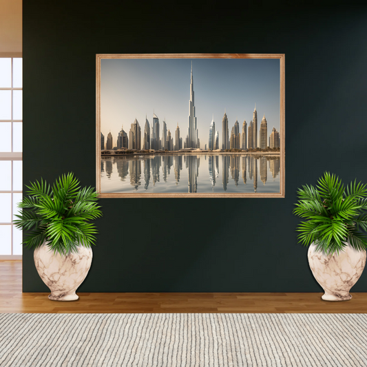Daylight Over Dubai Cityscape Digital Wall Art Prints