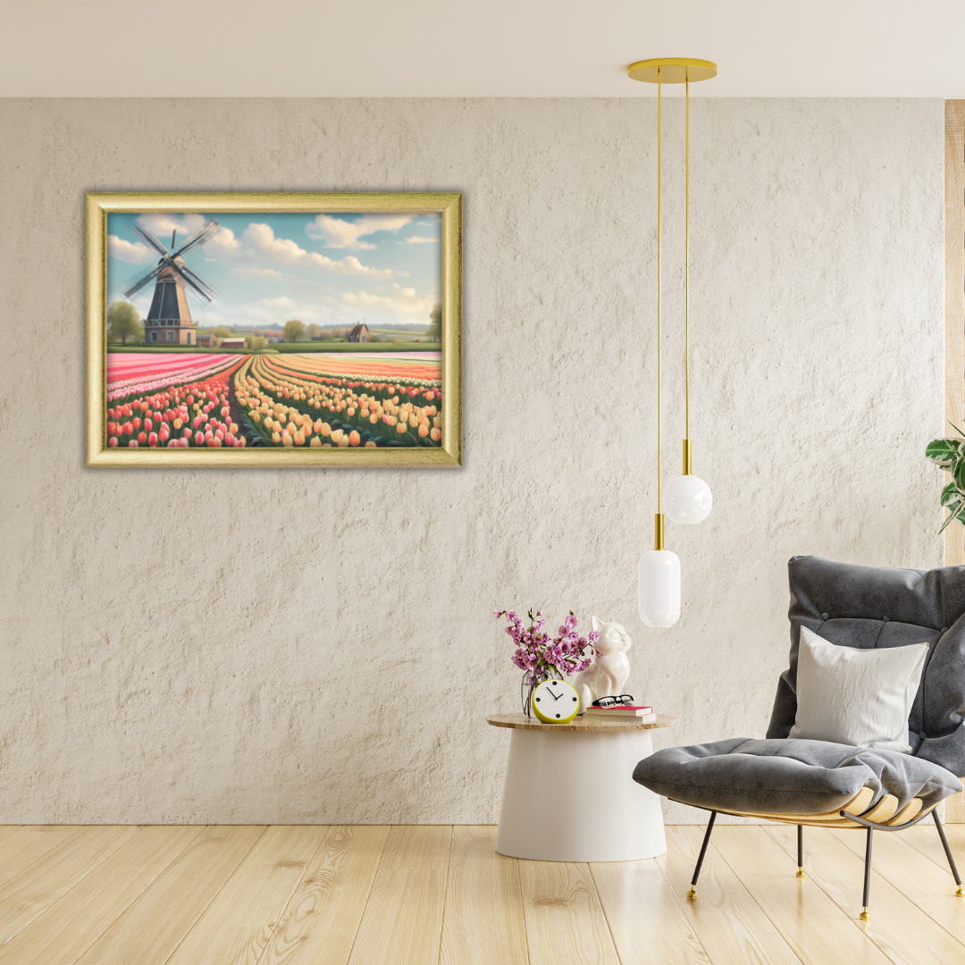 Tulip Fields of Color Landscape Digital Wall Art Prints
