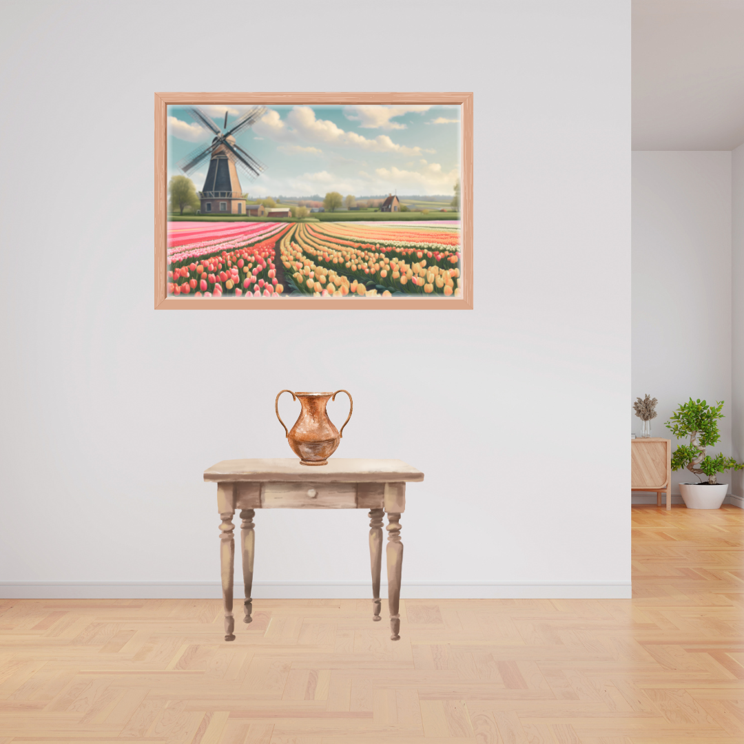 Tulip Fields of Color Landscape Digital Wall Art Prints