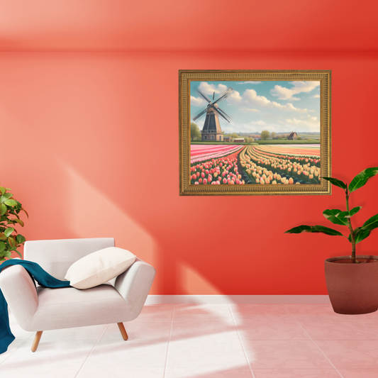 Tulip Fields of Color Landscape Digital Wall Art Prints