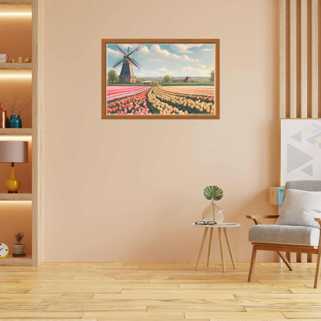 Tulip Fields of Color Landscape Digital Wall Art Prints