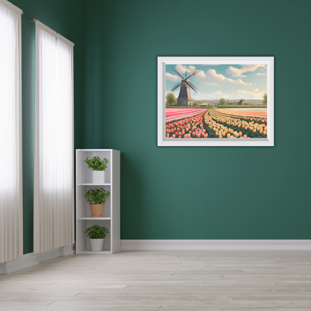 Tulip Fields of Color Landscape Digital Wall Art Prints