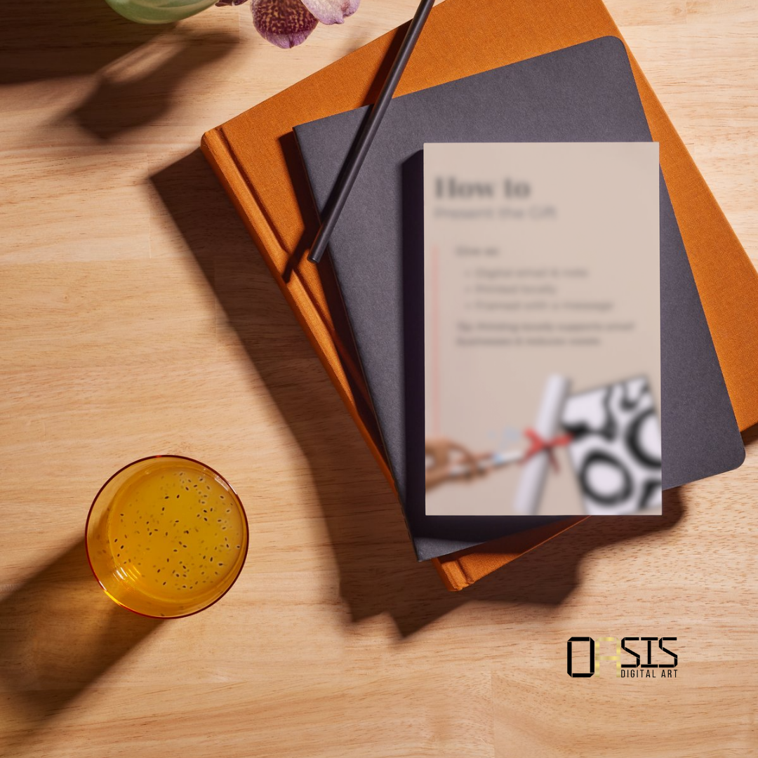 Two books on a wooden surface with a small yellow dish and a pen.
